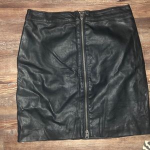 Leather mini skirt